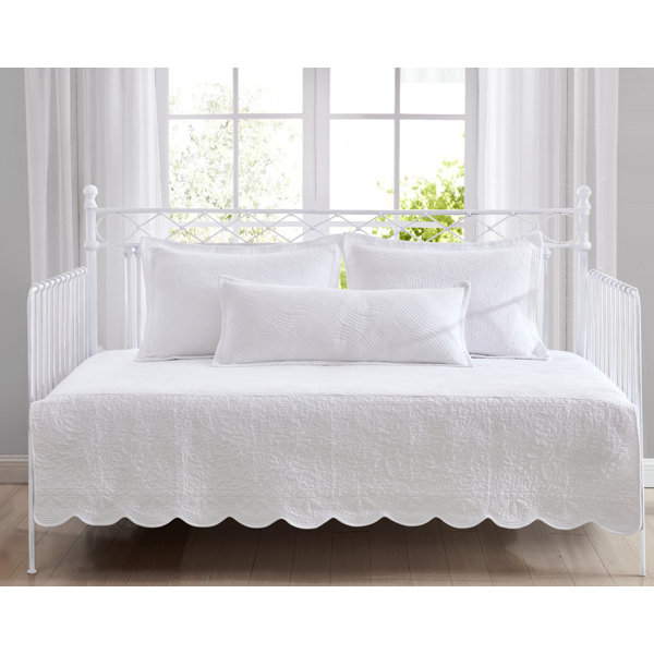 Laura Ashley White Quilted Daybed Cover Set 4 Piece, Twin & Reviews